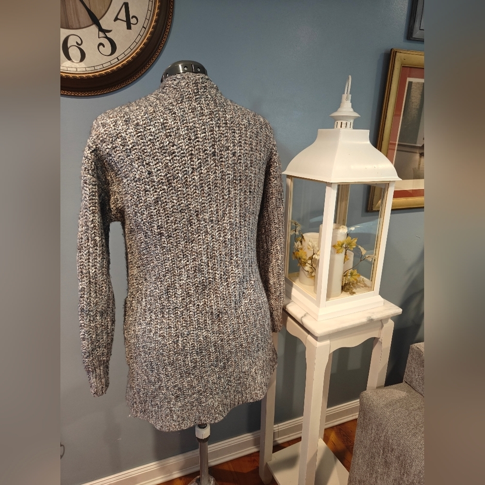 🤍Abercrombie & Fitch Gray Brown Heavy Knit Sweater with Pockets Size Small - Picture 3 of 3